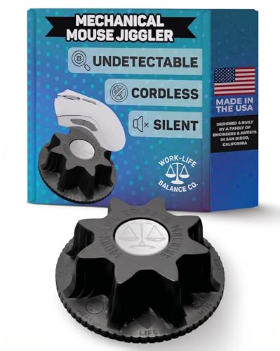 Image of Mechanical Mouse Jiggler - No USB, Undetectable Cordless Wireless Device, No Software | Randomized Mouse Mover Keeps PC Laptop Computer Awake, Silent Compact Automatic Wiggler for Remote Work | No Software, Automatic, Wireless, AA Battery 12-18 Months, Keeps PC Laptop Awake, Randomized Movement, Remote Work Wiggler