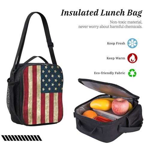 Sac à dos école intermédiaire drapeau américain EdWal avec lunch box pour le midi - 6