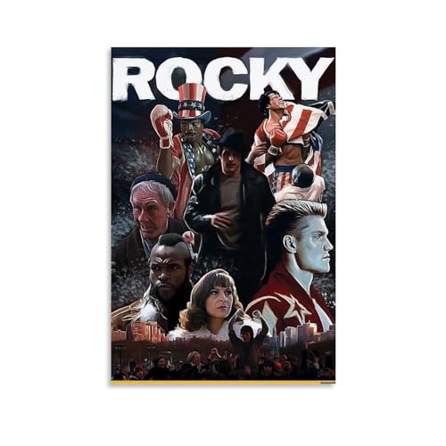 Rocky Balboa - Póster de película clásica, pintura decorativa, póster de pared e imagen artística impresa moderna para dormitorio familiar, pósteres de decoración de dormitorio de 20 x 30 cm