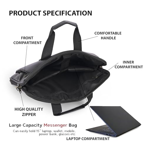 Image of ADISA Laptop Messenger Office Bag Briefcase for Work for Men