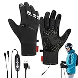Générique Beheizte Handschuhe, elektrisch, wasserdicht, wiederverwendbar, mit 3 Heizstufen – tragbare USB-Handschuhe – für Jagd, Wandern, Golf, Arbeit, Motorrad, Büro, Ski, Sport, Outdoor