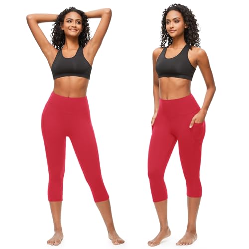 GROTEEN Leggings for Women with Pockets - High Waisted Tummy Control Yoga Pants for Running Workout2