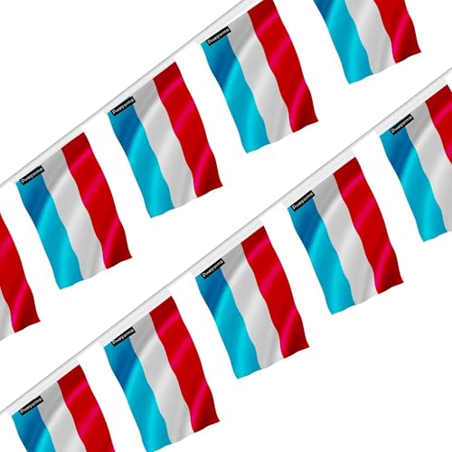 Guirlande drapeau Luxembourg 18x28cm décoration de salle et extérieur 20 pièces