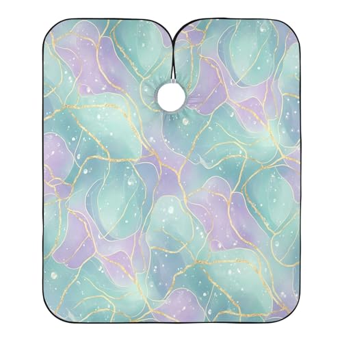 Capa de Barbero Kigai Teal Purple Geode Impermeable miniatura 2