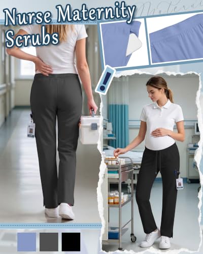 Image of 3 Pack Women's Maternity Scrub Cargo Pants
