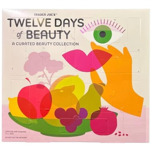 Trader Joe's Twelve Days of Beauty Holiday Gift Advent Calendar 2025, Curated Collection of 12 Premium Skincare & Hair Care Balm, Cream, Mist, Scrub, Butter, Fizz, Conditioner, Oil Limited Edition Set