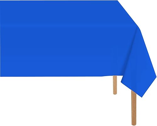 Mantel de plástico azul oscuro (paquete de 2), funda de mesa de comedor de 54 x 108 pulgadas para mesa rectangular, manteles desechables azul oscuro