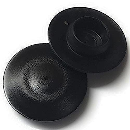 Image of Prescott Plastics 0.5 inch Flush Mount Black Plastic Body and Sheet Metal Plugs, Button Plugs with Flush-Type Heads for Automobile Bodies, Tanks, Refrigeration Units, Impact & Weather Resistant - 20 Pack