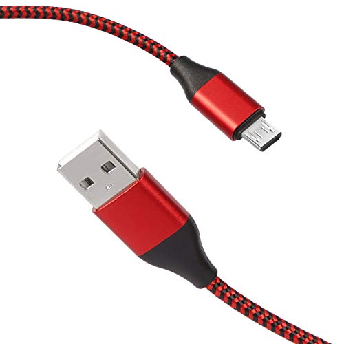 TPLTECH PS4 Controller Charging Cable, ［2PACK-15Ft］Micro USB 2.0 Nylon Braided Fast Charger Cord, High Speed Data Sync & Charge Cable for Playstation 4, XBOX One S/X Controller, Android Phone, Red