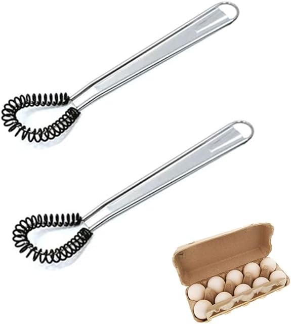 2 Pcs Silicone Whisk Mini Egg Beater Stirrer Blender for Milk Cream Sauce Honey Kitchen Baking Cooking Beating S0G-1