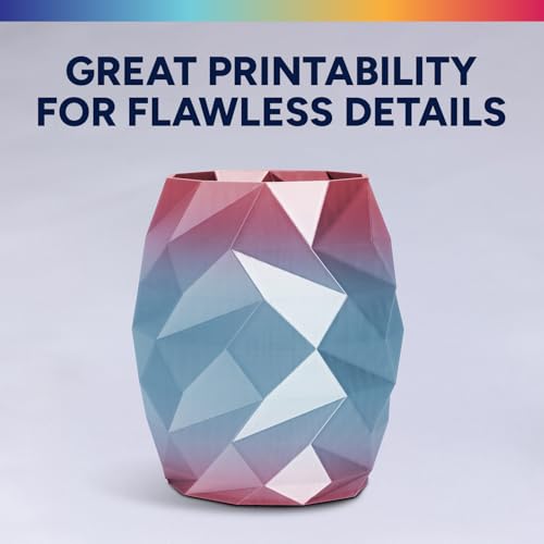 Image of OVERTURE Silk PLA Rainbow Filament 1.75mm, Bi-Color Shiny PLA Finish, Smooth & Glossy, 1kg Spool (2.2lbs), Ideal for Cosplay Jewelry & Home Decor (Silk Vaporwave)