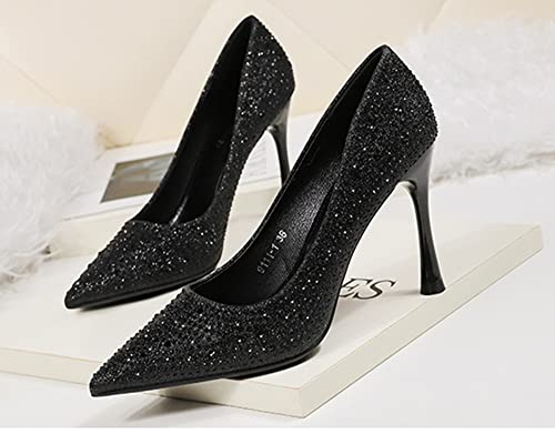 Sharp Heels Women's Singles Shoes Water Diamond Banquet Women's Shoes2