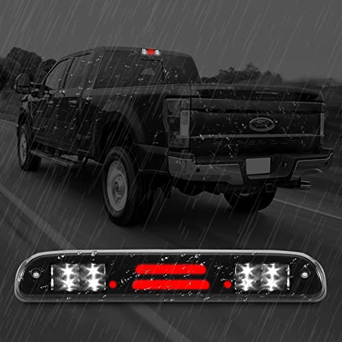 High Mount 3rd Stop Light Compatible with 1999-2016 Ford Super Duty/Ranger/Mazda B-Series Third Center Cargo Reverse Rear LED Brake Light Bar Taillight (Black Smoke)