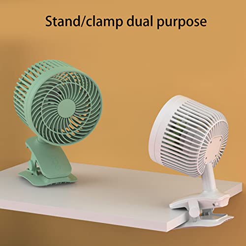 Ventilateur de table USB rechargeable retro blanc à clip avec 3 vitesses - 5