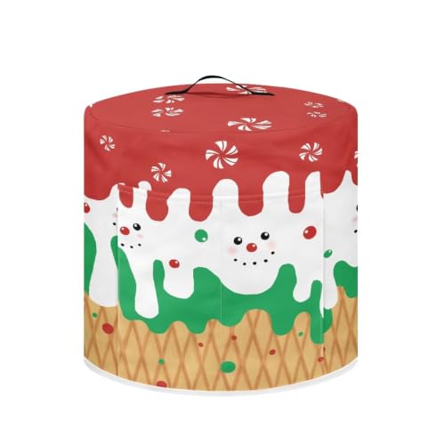 Image of Christmas Ice Cream Air Fryer Cover Popular Dust Cover | Recyclable Suitable for Crock Pot Pressure Cooker Holiday Decoration Accessories for Christmas Party Decor 3 Quart