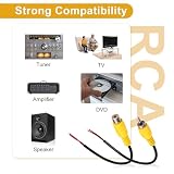 QUARKZMAN 4 sztuki 6 cali płaska wtyczka RCA wtyczka wtyczka adapter na pusty drut otwarty koniec audio wideo RCA kabel do wzmacniacza kabla głośnikowego