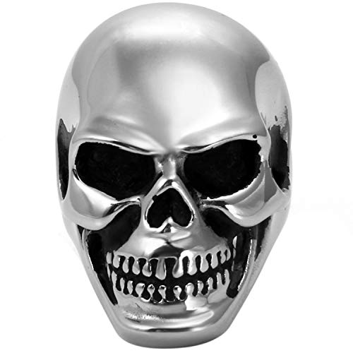 OIDEA Halloween Anello Cranio Teschio Uomo Acciaio Inossidabile Fidanzamento Hip Hop Punk Rock Argento 20