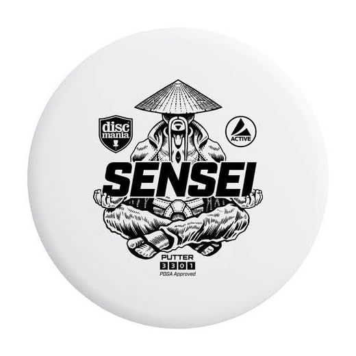 Discmania Active Base Sensei Disc Golf Putter - Stable Disc Flight, Frisbee Golf Disc (Colors May Vary) 165-170g