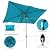 Blissun 10' Rectangular Patio Umbrella Outdoor Market Table Umbrella with Push Button Tilt and Crank (Cerulean)