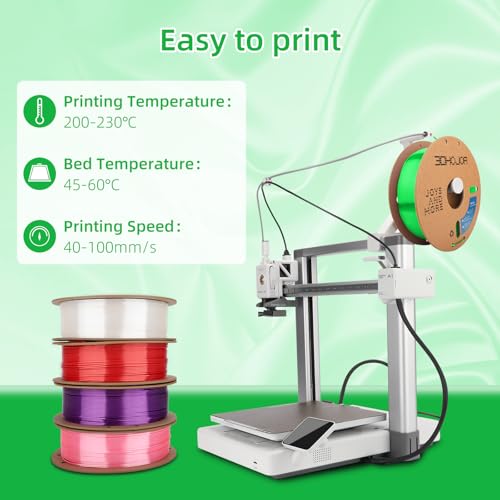 Image of 3DHoJor Silk PLA Filament 1.75mm, Silk PLA 3D Printer Filament, 2.2 LBS (1KG) Cardboard Spool, Fit Most FDM 3D Printer,Green
