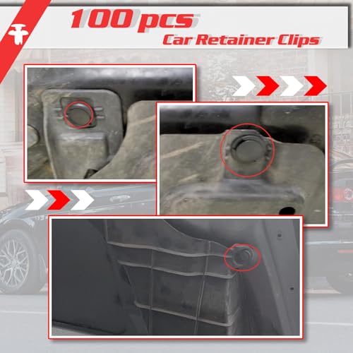 Image of OTUAYAUTO 91512-SX0-003 Front Fender Liner Clip Replacement for Honda Civic Accord Pilot CR-V Odyssey 1995-2019, Acura MDX RDX RLX TL TSX TLX ILX 2001-2015 Radiator Cover Clips 100PCS 90467-08217