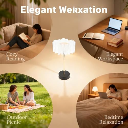Lampe portable à batterie avec intensité variable de 3000 K à 6000 K en acrylique - 7