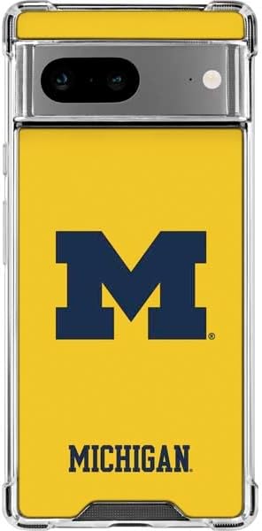 Skinit Clear Phone Case Compatible with Google Pixel 7a - Officially Licensed University of Michigan M Logo Yellow Design