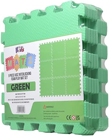 Edz Kidz Interlocking Foam Play Mat Set. Great for Babies, Toddlers or Even Exercise (32 x 32cm. 9 Piece Red Mats)