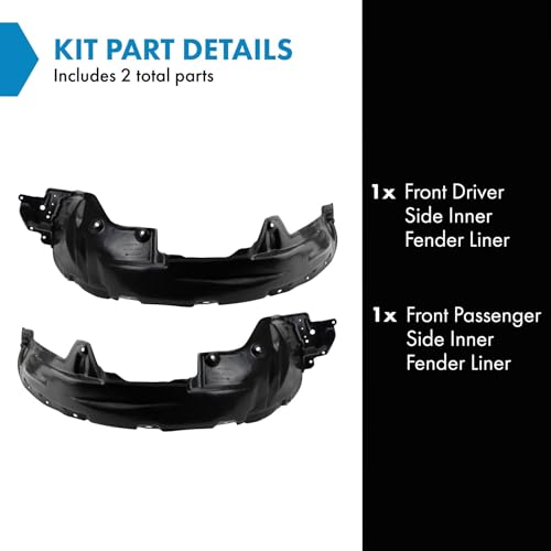 Image of TRQ Front Inner Fender Liner Set Compatible with 2006-2012 Toyota RAV4 TO1248143 TO1249143