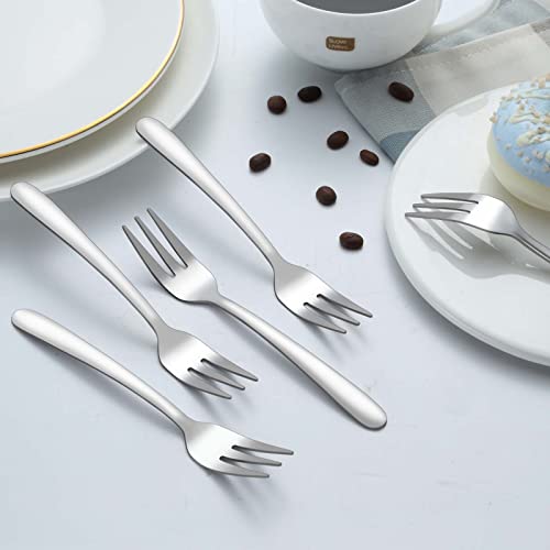 Miniatura 7 de Bewos 24 Piezas De Tenedores De Postre, Tenedores De 5,31 Pulgadas 13,5cm , Acero Inoxidable, Seguridad De La Lavavajilla, Pulidos Con Espejo, Uso Para El Hogar, Hotel