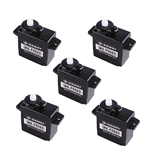 5pcs P0060 6g Mini Servo 1.2KG/0.09Sec High Speed Analog Servo Sub Micro Servo Plastic Gear Coreless servo for RC Airplane Car Hobbies DIY Robot Projects