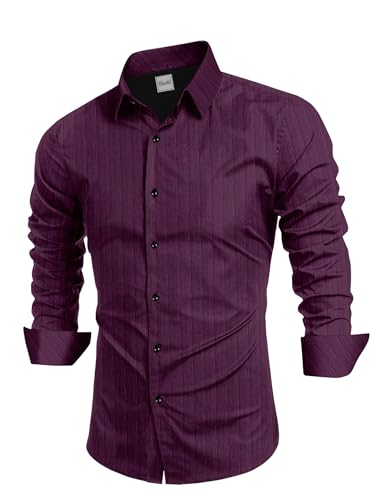Image of Tailored Fit Men's Embossed Cotton Fabric with Long Sleeves Premium Casual Shirt for Men