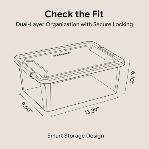 Image of MACOPRO 17QT Craft Storage Box with 2 Removable Caddy Trays, Clear Stackable Plastic Organizer with Lid for Art Supplies, Beads, Sewing Tools, Pens & Kids Toys (White, 1Pack-2-in-1)