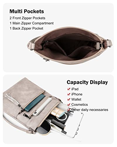 Image of MASINTOR Crossbody Purses for Women, Multi Pocket Casual Crossbody Bag, Adjustable Strap Shoulder Bag with Tassel