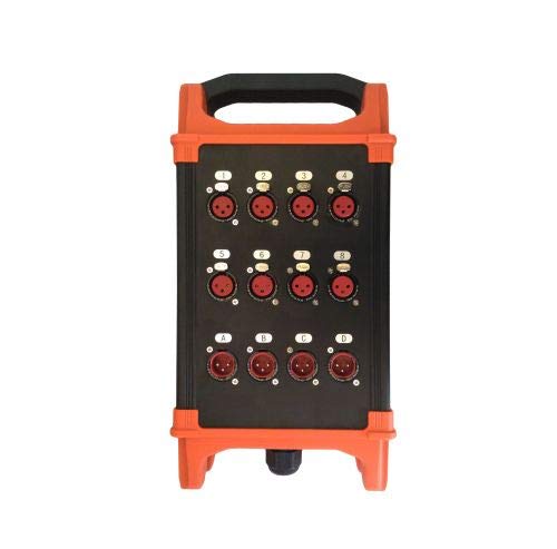 Ciabatta da palco professionale a 12 canali con connettori XLR e numerazione codificata
