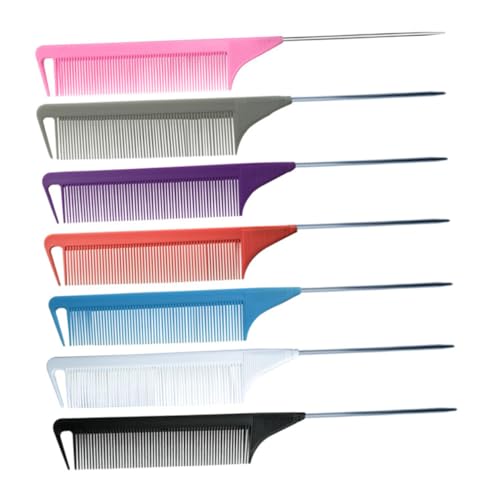 TOVINANNA 6 Piezas Peine De Puntiaguda Cepillo Para El Cabello Para Secar Cuidado Peines De Para Mujer Peine De Peluquería Peine De Destacando Desteñir Línea De Pelo Acero