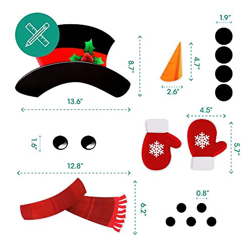 Set de 16 imanes decorativos de muñeco de nieve para refrigerador miniatura 3
