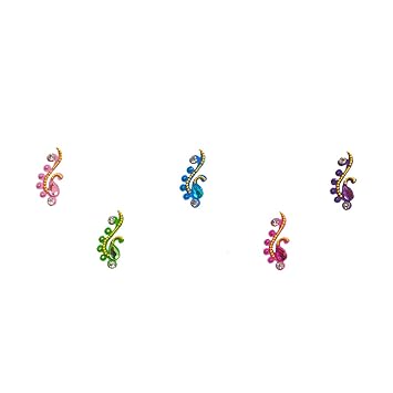 Comet Busters Beautiful Multicolor Peacock Design Bindi (BV830)