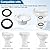 RV Toilet Seal and 3 Inch Socket RV Toilet Flange for Dometic 300/310/320 RV Toilets, Toilet Parts Replaces 385345892 Flange, 385311658 Flush Seal and 385311652 Base Seal, 3 in 1 RV Toilet Repair Kit