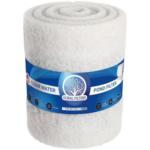 Koral Filters Pond Filter Media Roll Fine and Coarse Cut to Fit Pads Washable Reusable Bulk Roll for Koi Ponds Skimmers Made in USA - White (Premium Fine) 1 | 12x72 (6ft)