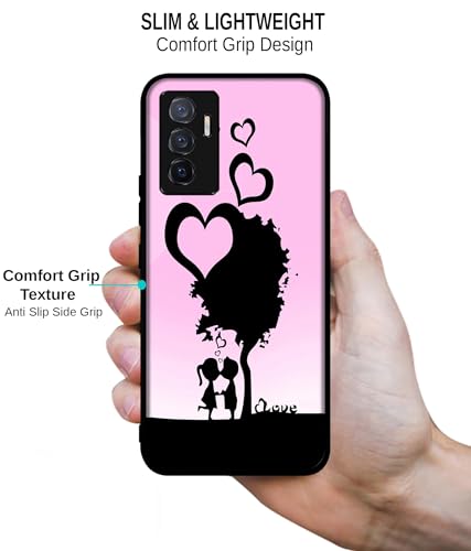 Image of Sweet Love Design Premium 2D Printed Metal Back Case Cover for Vivo V23E 5G / Y75 4G