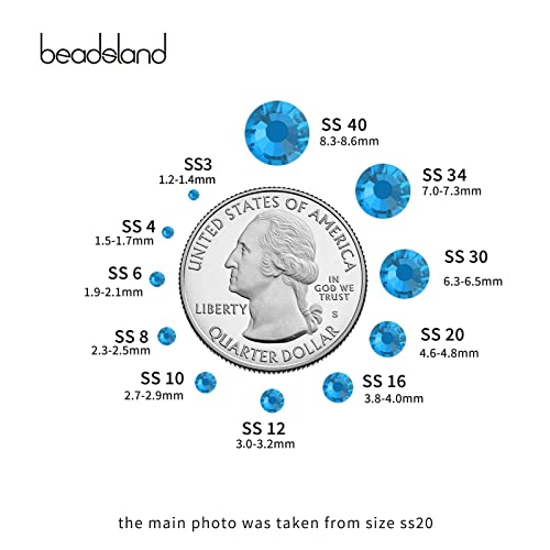 Image of Beadsland Flat Back Crystal Rhinestones,Indicolite, SS10, 1440pcs