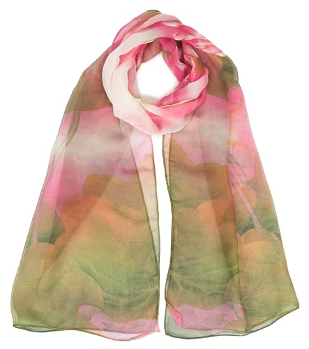 Women Lightweight Scarf Elegant Floral Pattern Sheer Scarfs Shawls Wraps for Spring Summer Season4
