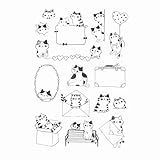 クリアスタンプ ねこ 手紙 ハート風船 シリコン 判子 手帳や手作りカードに [並行輸入品]