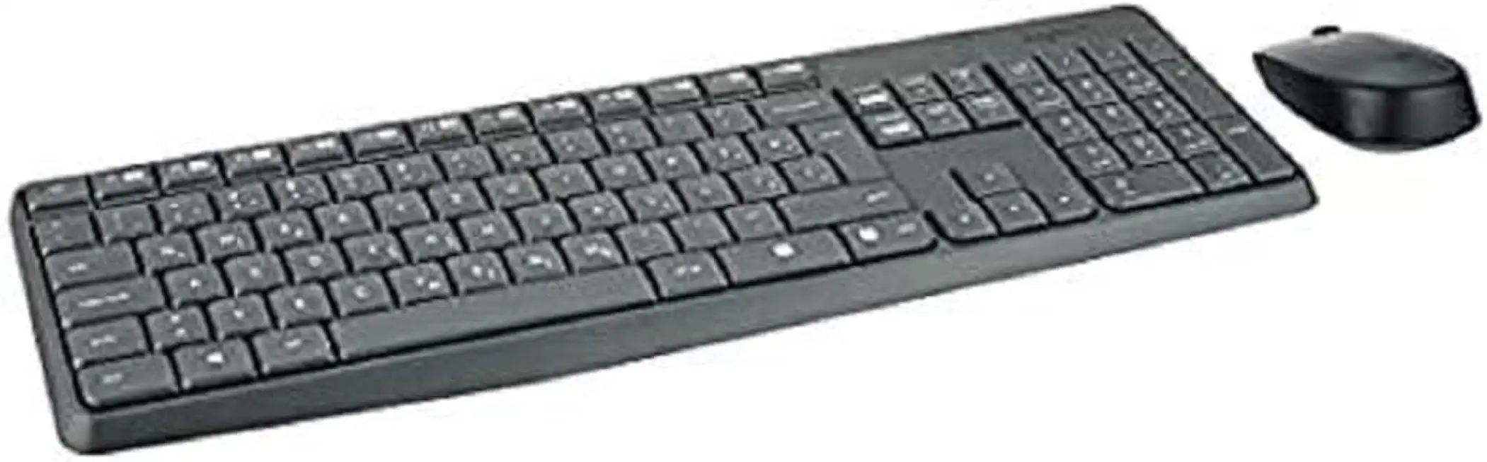 Logitech MK235 Kabelloses Tastatur-Maus-Set, 2.4 GHz Verbindung via Unifying Nano USB-Empfänger, 10m Reichweite, 15 FN-Tasten, 3-Jahre Batterielaufzeit, PC/Laptop, Kroatisch/Slowenisches Layout - Grau
