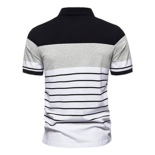 SSBZYES Heren T-Shirt Mens Polo Shirt Zomer Mens Korte Mouwen T-Shirt Zomer Eenvoudige Mens Gestreept Afdrukken Korte… - Afbeelding 4