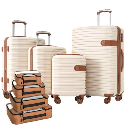 espidoo 4 Piece Luggage Set: ABS Hard Shell Lightweight Suitcase - Expandable with TSA Lock & Spinner Wheels - Travel Set for Family Trip - 16/20/24/28 inch