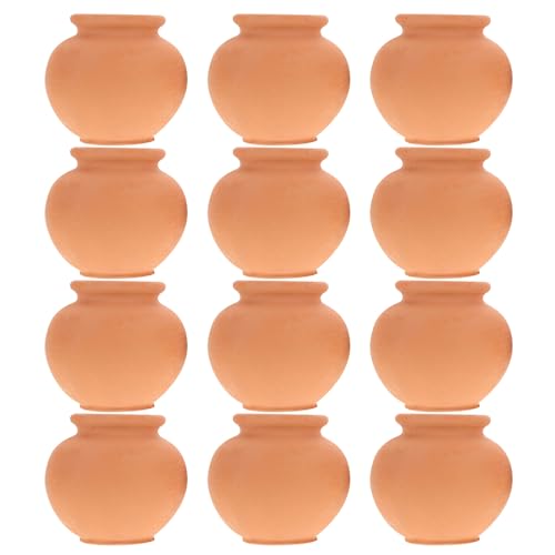 HOMOCONO 12 Piezas Macetas de Naranja, Pequeñas Macetas Redondas con Orificios de Drenaje Mini para Plantar Suculentas para Balcones de Apartamento y del Hogar