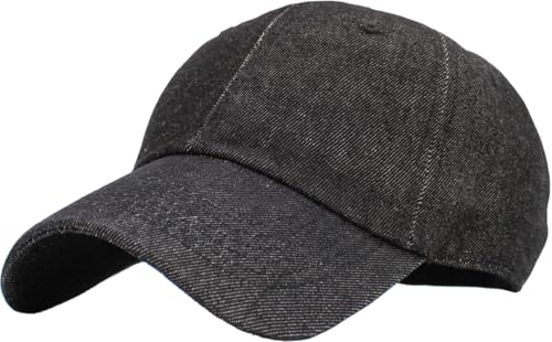 KBETHOS Classic Cotton Low Crown Baseball Cap Black Denim