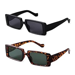 2 Pack: Black & Leopard Green Lens